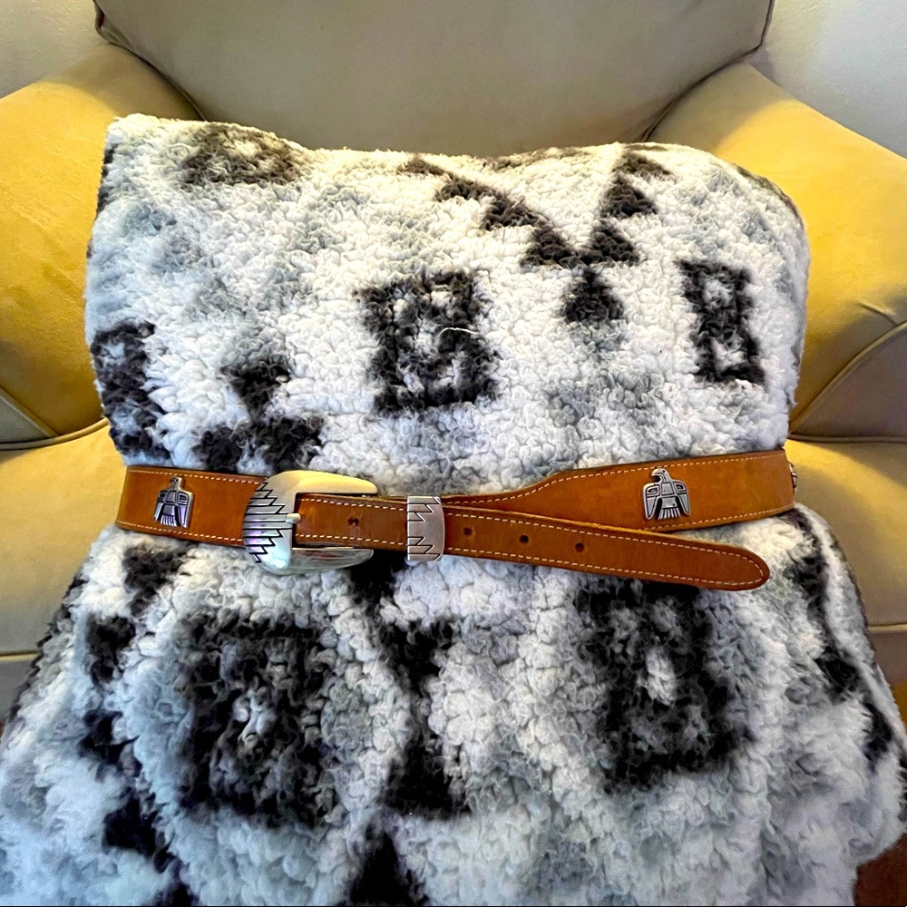 Brown leather belt